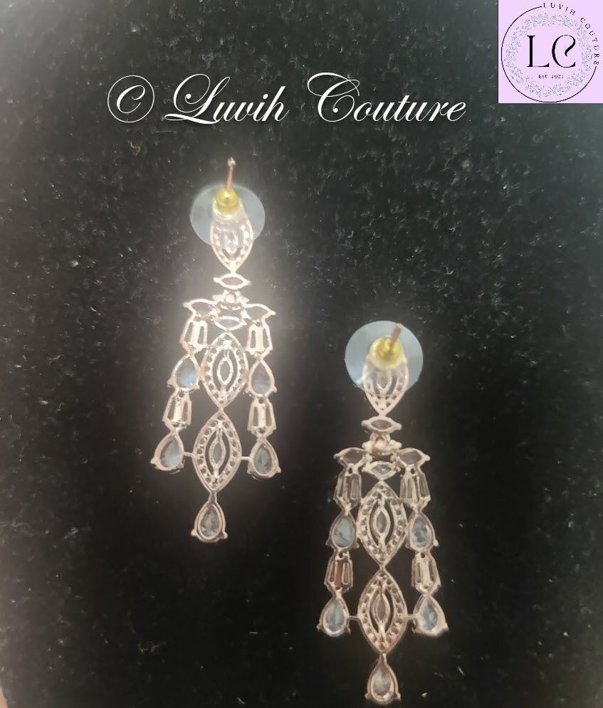 Grand Pink Cz Earrings Back Side for girls, teens, women