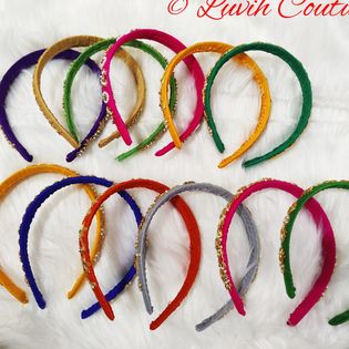 Maggam work Hair bands small or Raw Silk Hair bands for babies, Toddlers, girls