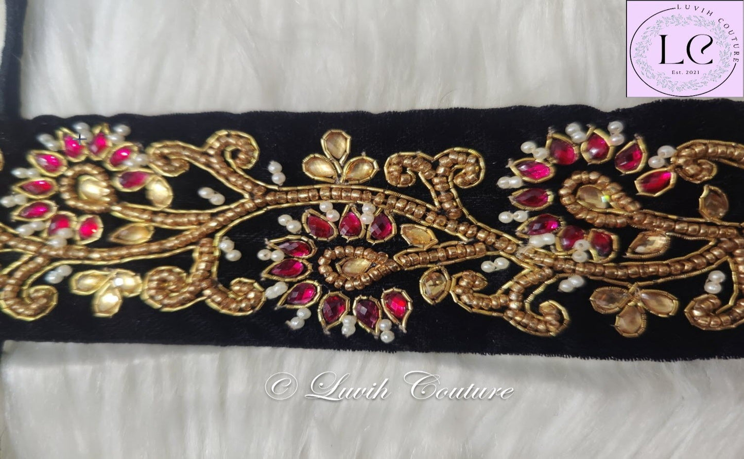 Flower Design Maggam work Jada Closeup For kids or women Luvih Couture
