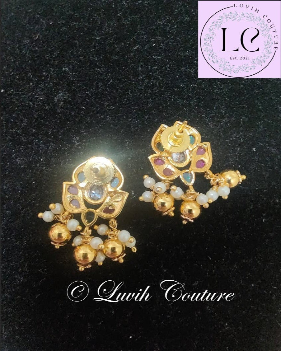 Kemp floral Earrings Back side for kids, girls, teens and women