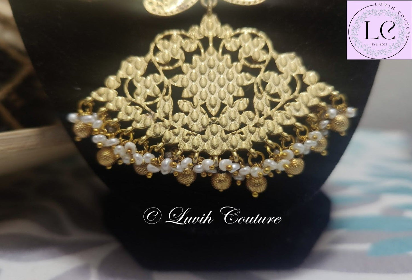 Jadau Kundan Mango Necklace or Floral Mango Mala or Mango Haram Pendant Back side for girls, Teens, Women