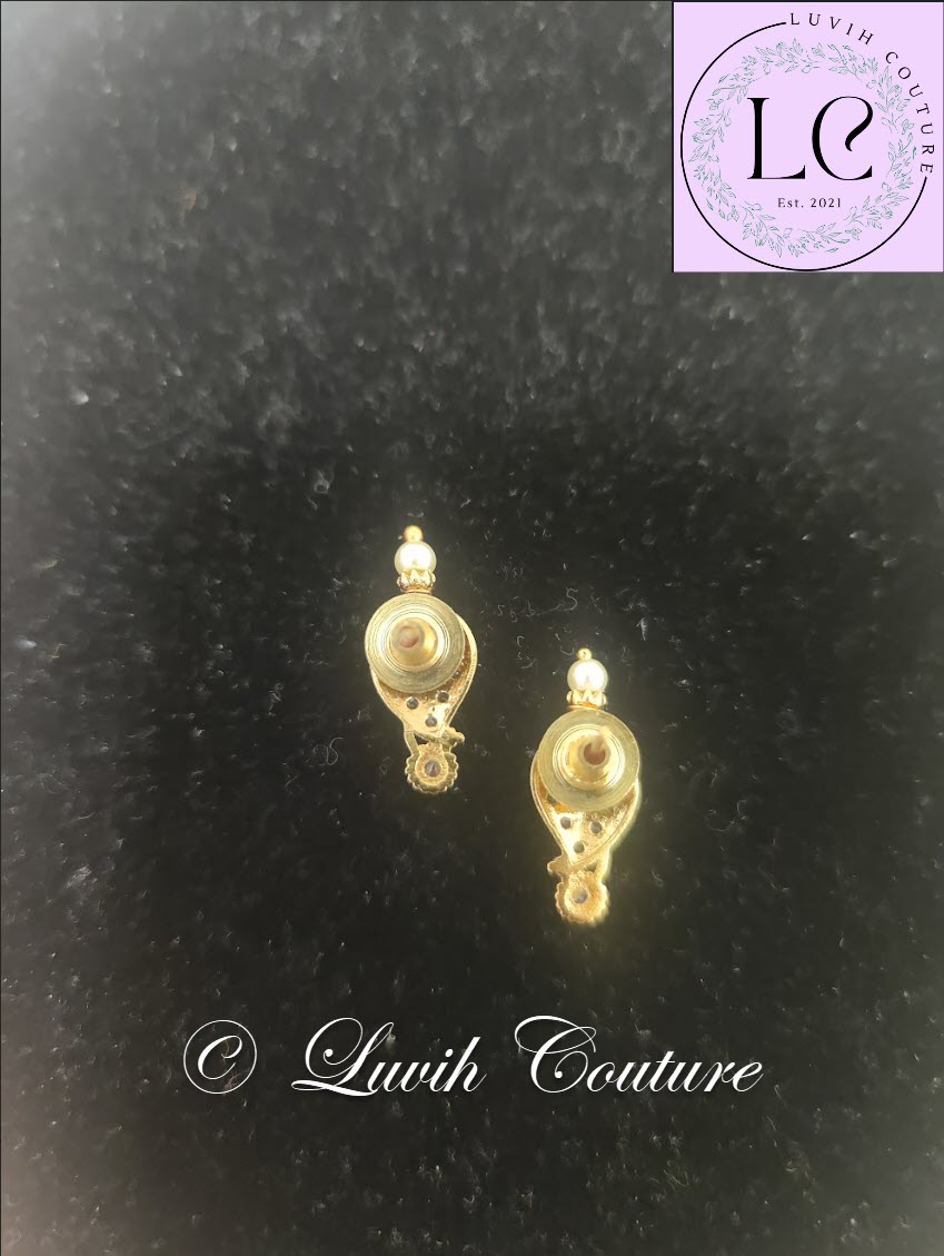 Simple Cz Mango Earrings back side for kids, girls, teens and women