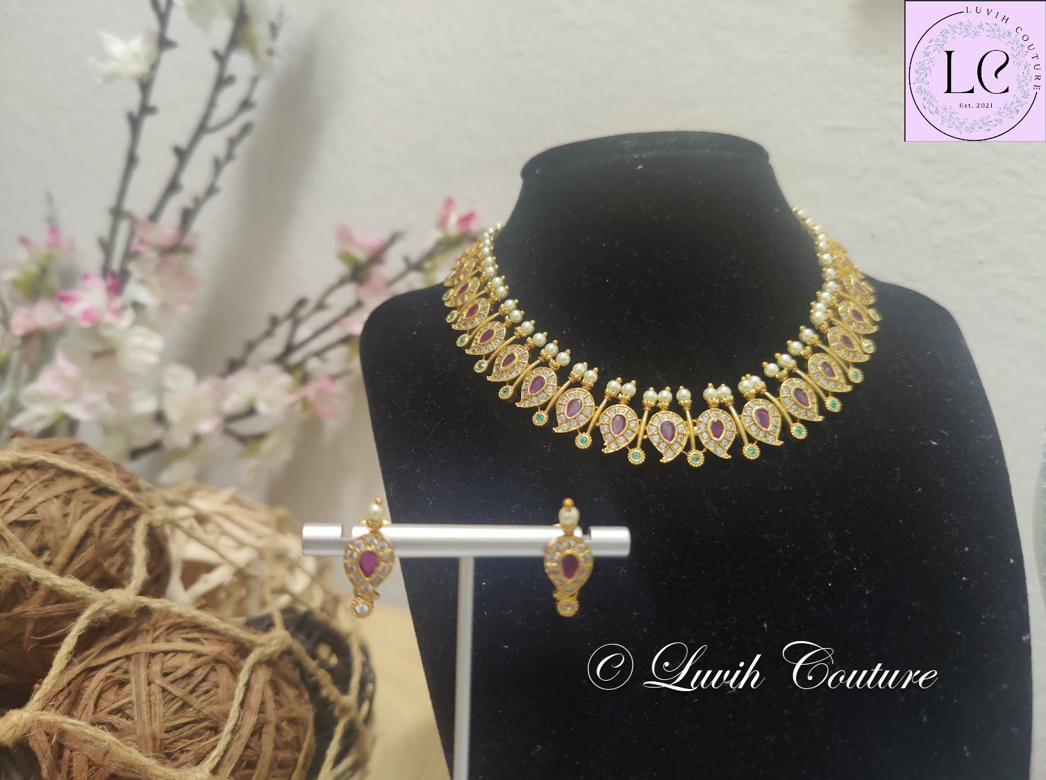 Simple Cz Mango Necklace Set for kids, girls, teens and women