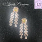 Flexible Floral Cz Earrings Back Side for Kids, Girls, Teens , Women