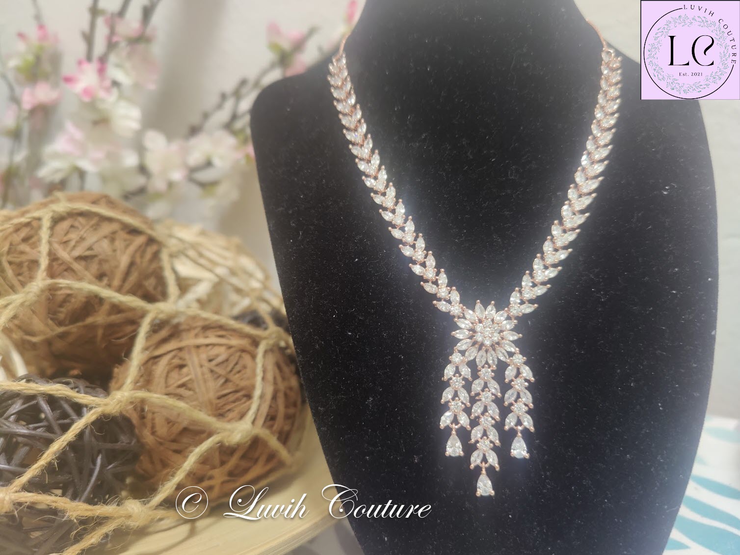 Flexible Floral Cz Necklace for Kids, Girls, Teens , Women