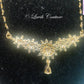 Floral Cz Mangalsutra or Black Beads Peandant Back side for Women