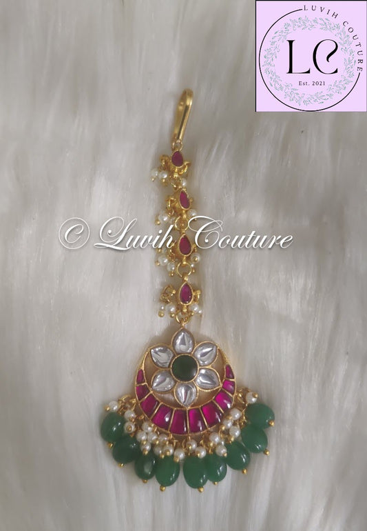 Flower and Moon Design Maang tikka for girls, teens, kids, women