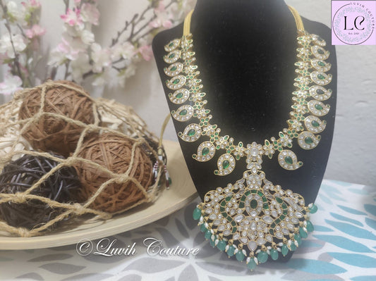 Jadau Kundan Floral, Peacock , Mango Grand Necklace for Girls, Teens and Women