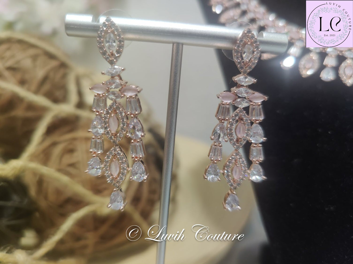 Grand Pink Cz Earrings for girls, teens, women