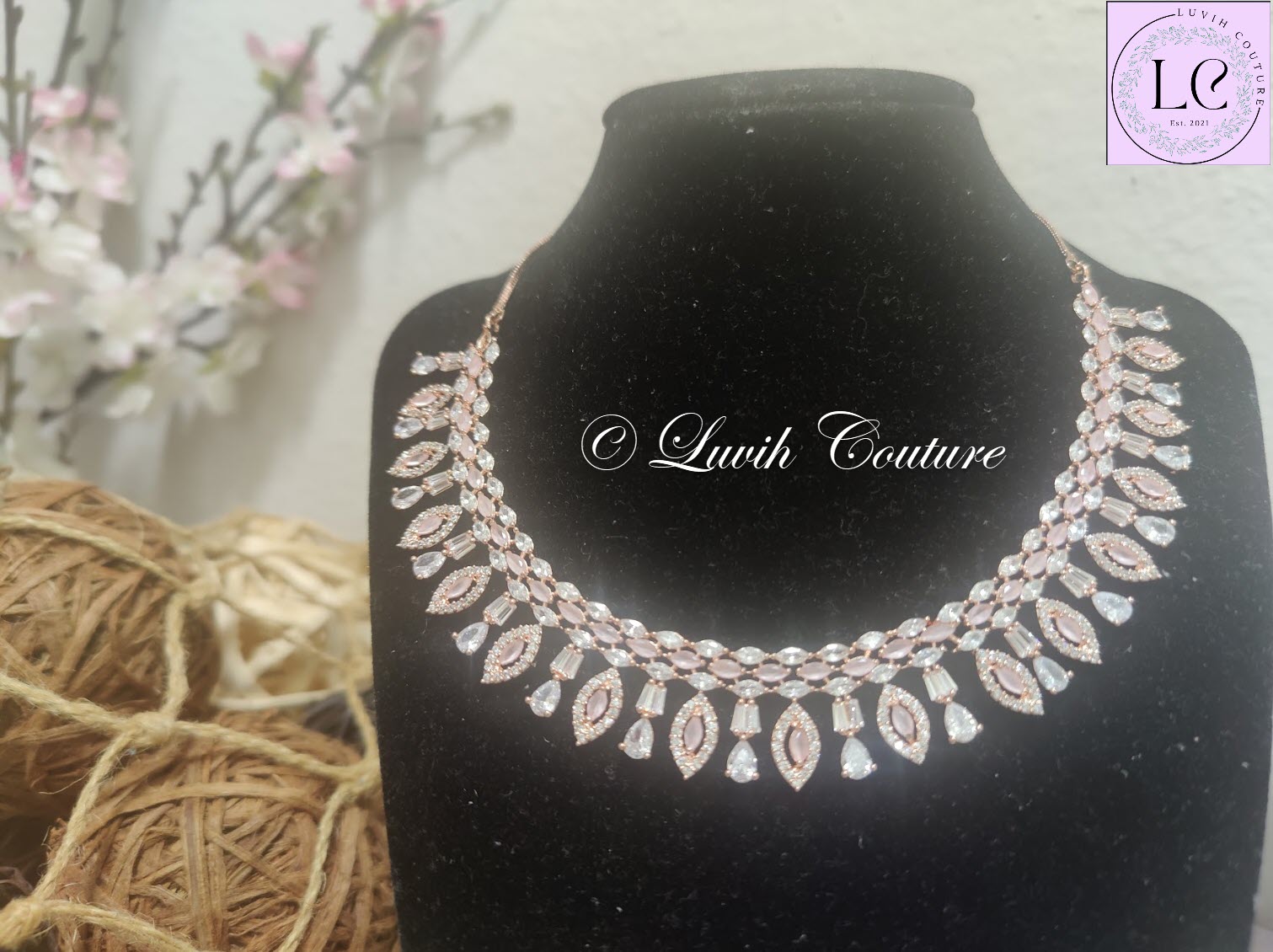 Grand Pink Cz Necklace for girls, teens, women