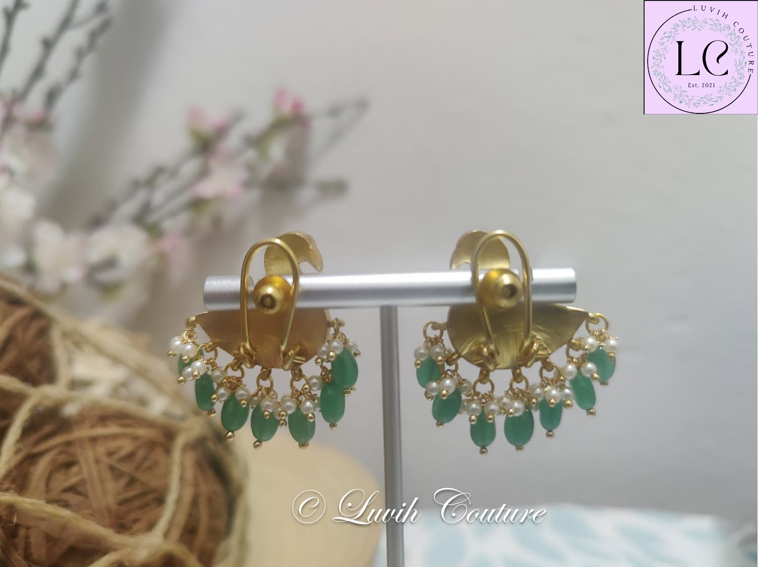 Swan Jadau Kundan Earrings Back side for girls , teens and women
