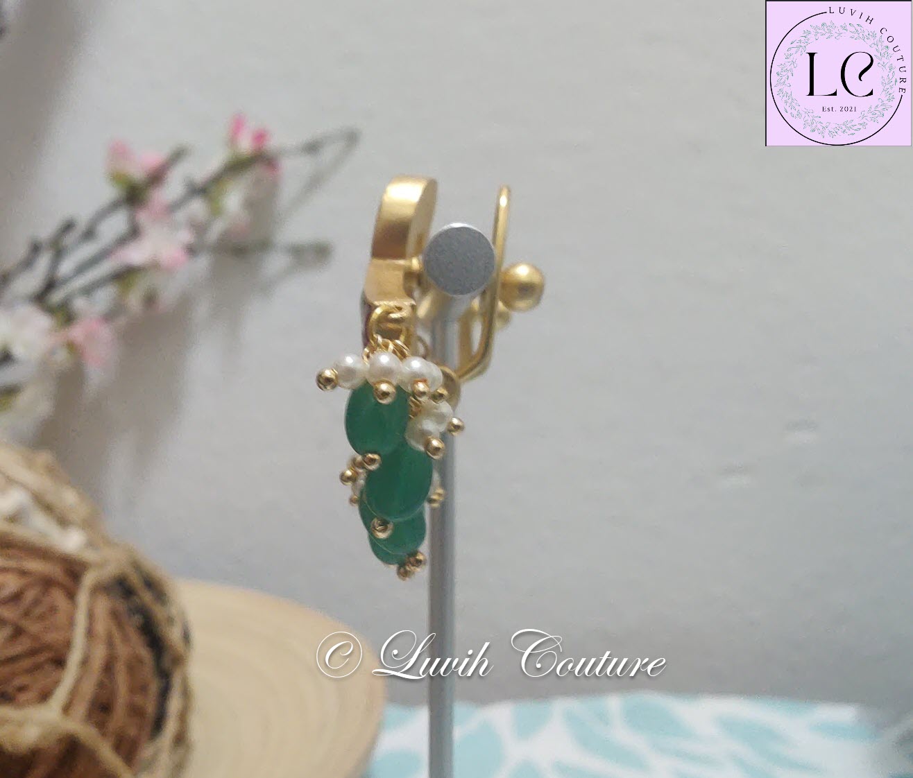 Swan Jadau Kundan Earrings  Side View for girls , teens and women