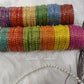 Oval Dot & Sparkle Glass Bangles All Colors Side view for Girls , Teens, Women