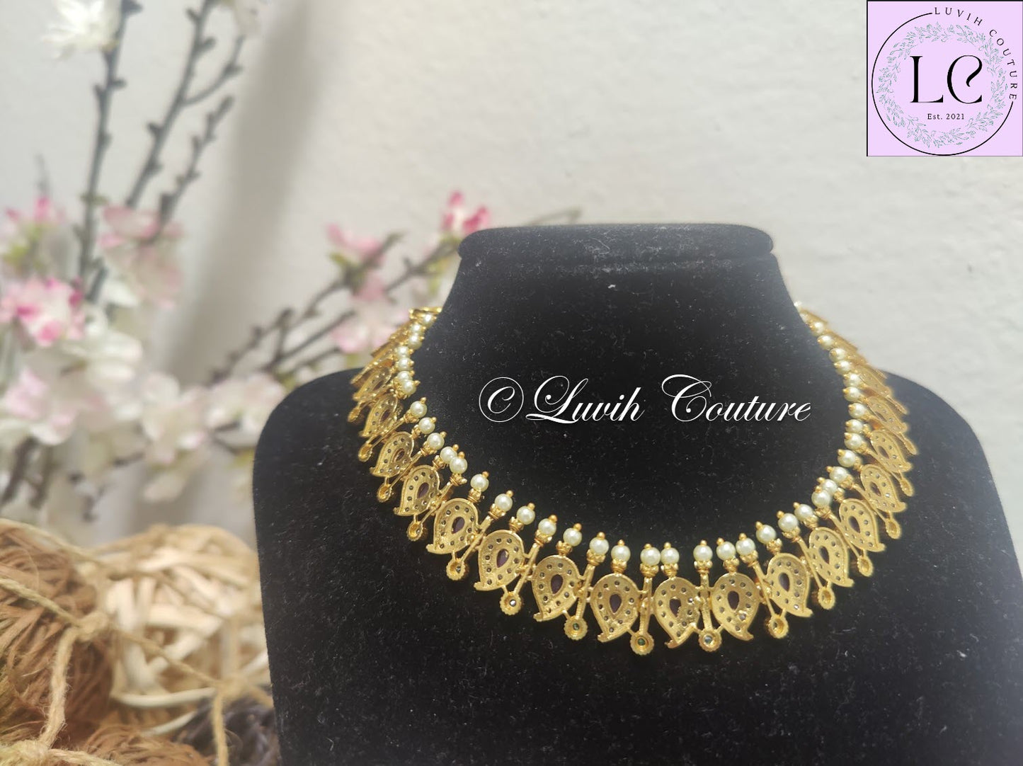 Simple Cz Mango Necklace Back side for kids, girls, teens and women