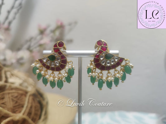 Swan Jadau Kundan Earrings for girls , teens and women