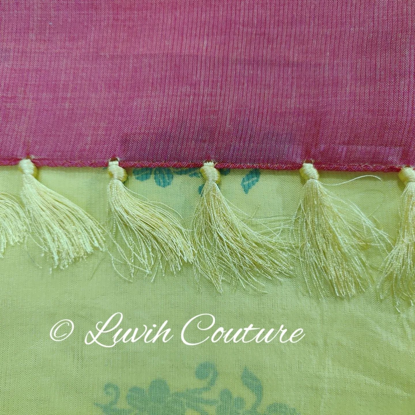 Managalagiri saree with Yellow tassels