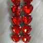 Red Color Heart hair clips, Luvih Couture