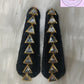 Black Silk Thread Hair Clips Triangle Design for  kids, Luvih Couture