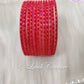 Bright Pink Glass Bangles Velvet 