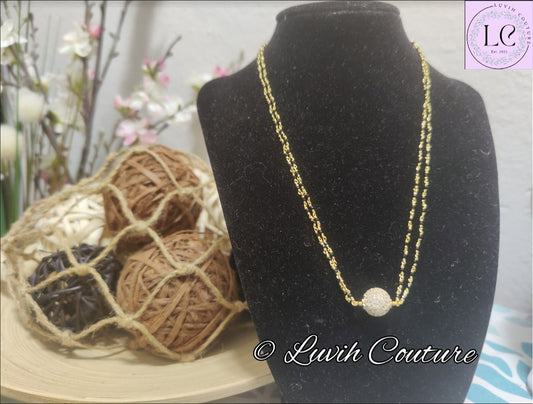 CZ ball Black beads/ Mangalasutra, Luvih Couture