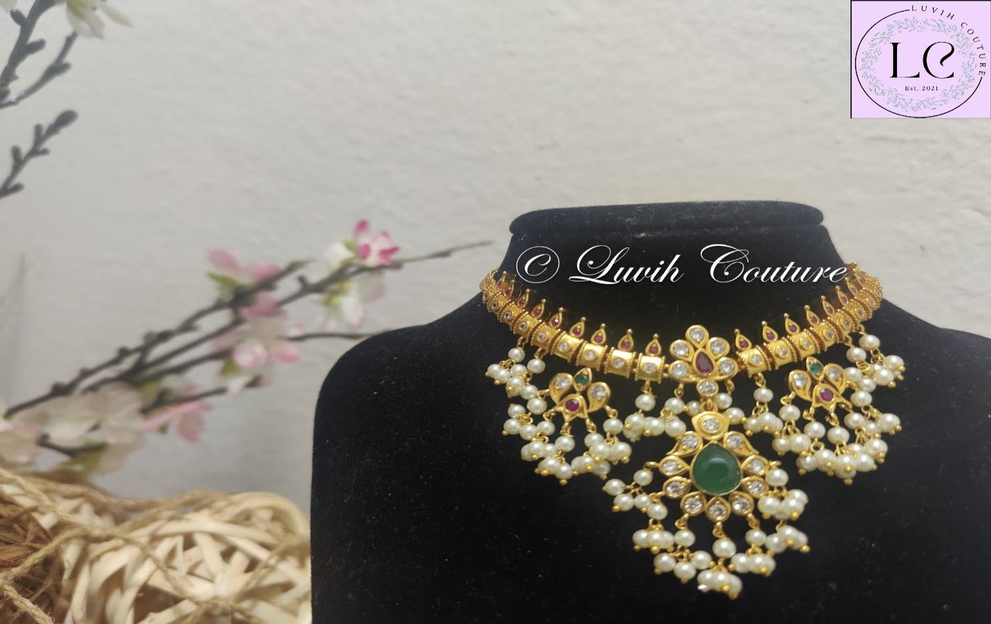 Cz Floral Choker Necklace  for Kids, girls, teens, Women