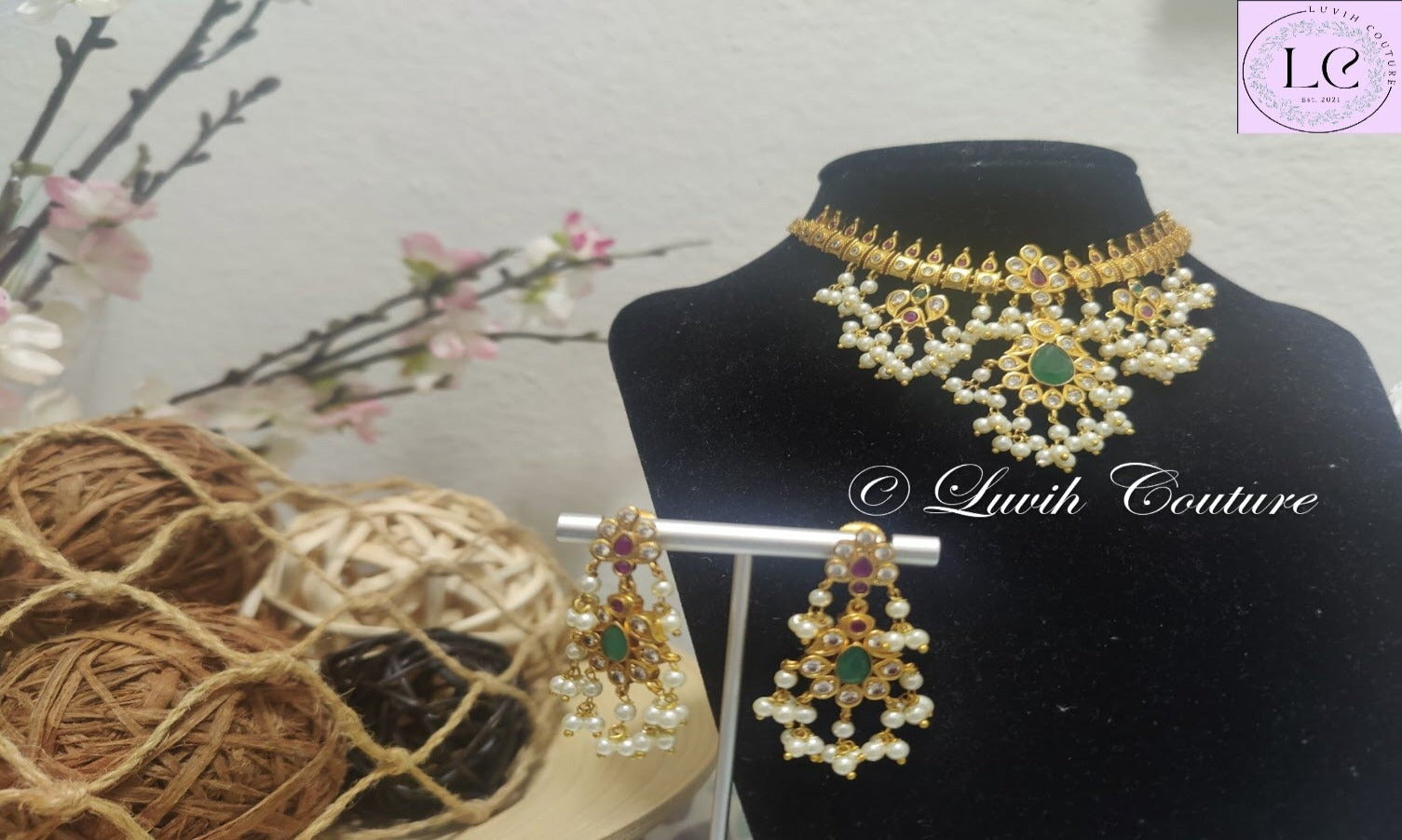 Cz Floral Choker Necklace set for Kids, girls, teens, Women