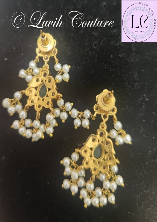 Cz  Floral Choker Earrings Back side for Kids, girls, teens, Women