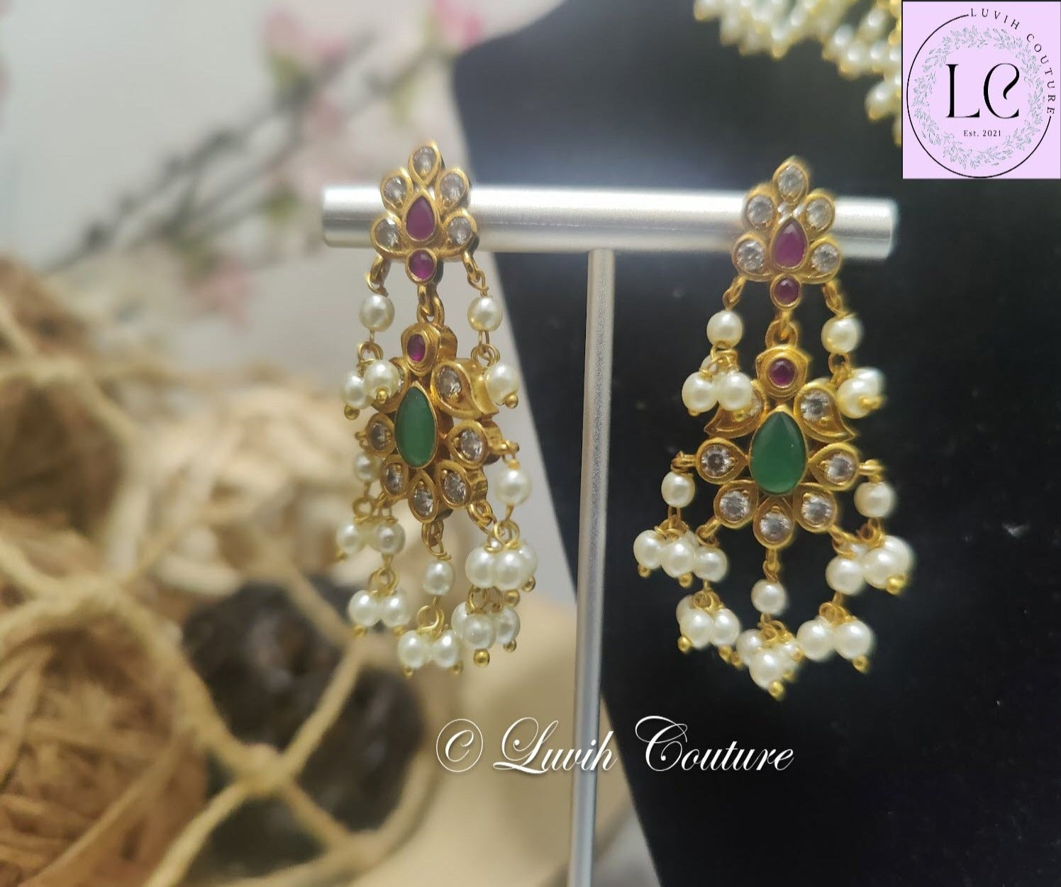 Cz  Floral Choker Earrings for Kids, girls, teens, Women