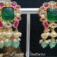 Carved Stones Jadau Kundan Earrings, Women's Earrings, Earrings, Jadau Earrings, Imitation Earrings, Luvih Couture