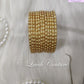Cream Oval Dot & Sparkle Glass Bangles for Girls , Teens, Women