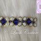 Crystal Hair Clip Dark Blue Flower Pearls Luvih Couture