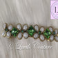 Crystal Hair Clip Parrot Green Flower Pearls Luvih Couture