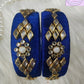 Handmade Silk thread Bangles with Flower and Rhombus Design