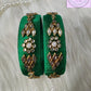 Handmade Silk thread Bangles with Flower and Rhombus Design