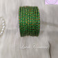 Dark Green  Oval Dot & Sparkle Glass Bangles for Girls , Teens, Women