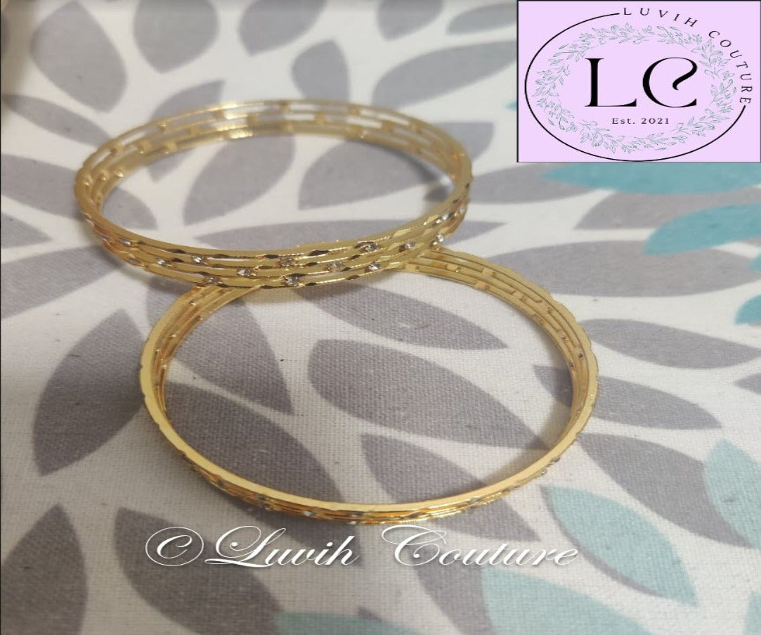 Diamond Bangles Replica Broad bangles Gold Replica bangles Luvih Couture