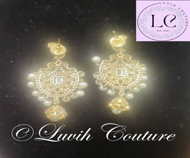 Dual Peacock CZ Earrings Bak Side for kids, Girls , Teens or women