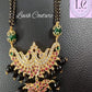 Dual Pendant Peacock Mangalsutra or Black Beads Imitation Necklace for Women, Luvih Couture