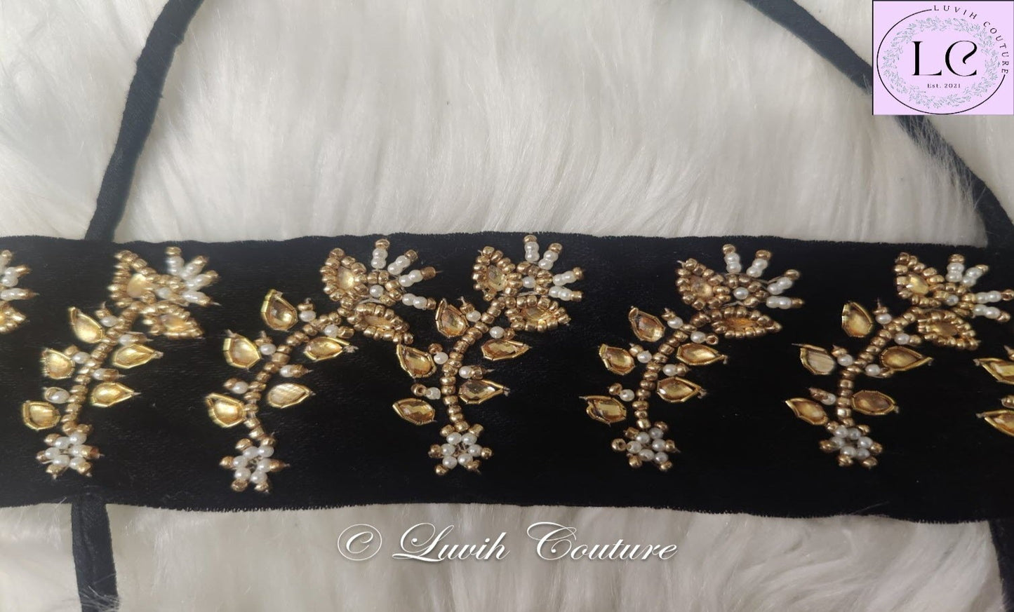 Floral Aari Work Jada closeup for kids and women Luvih Couture