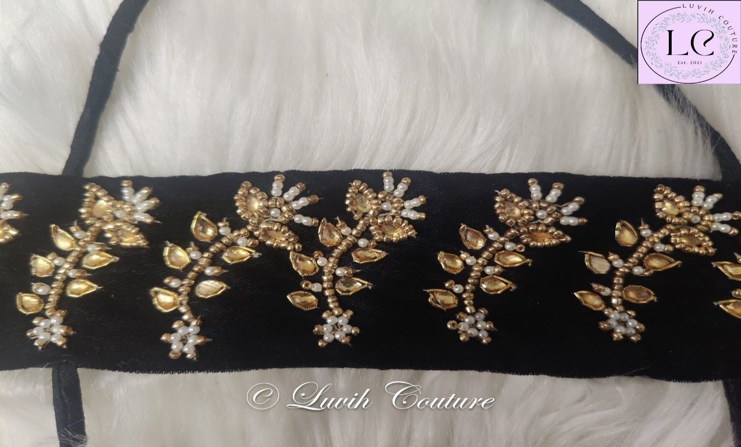 Floral Aari Work Jada closeup for kids and women Luvih Couture