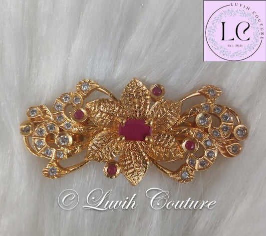 Floral Brass Brooches or Saree Pin  Vintage for kids or women Luvih Couture