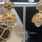 Floral Peacock Earrings Close up for girls, teens, women