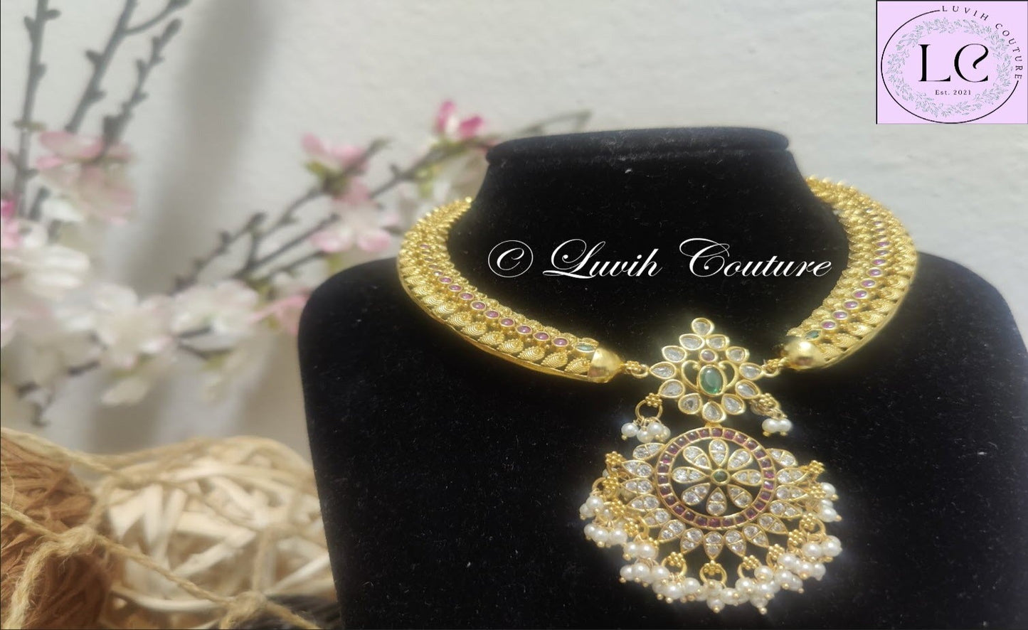 Floral Temple Necklace for girls, teens and women