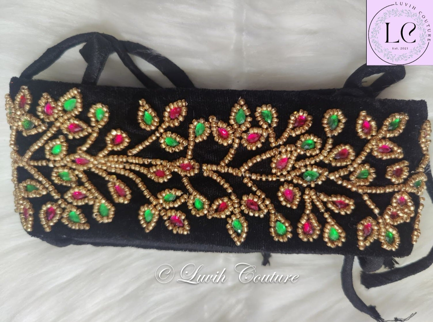 Floral Vine Maggam Work Jada Close up for kids or women Luvih Couture