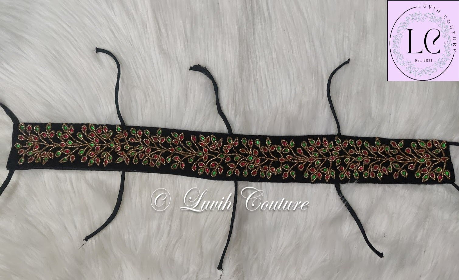 Floral Vine Maggam work Jada for Kids or women Luvih Couture