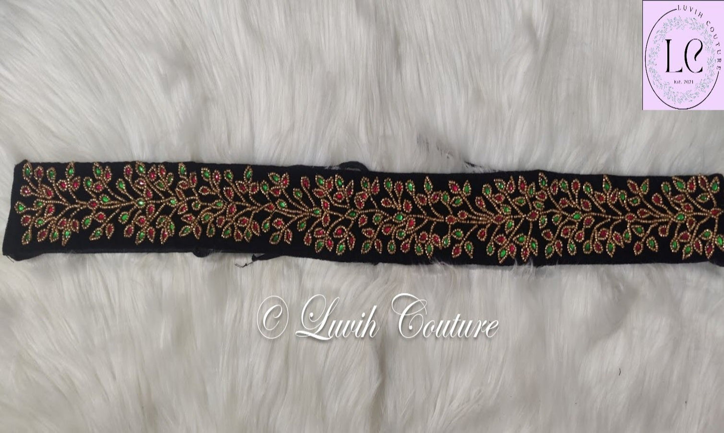 Floral Vine Velvet Maggam work Jada for kids or women Luvih Couture