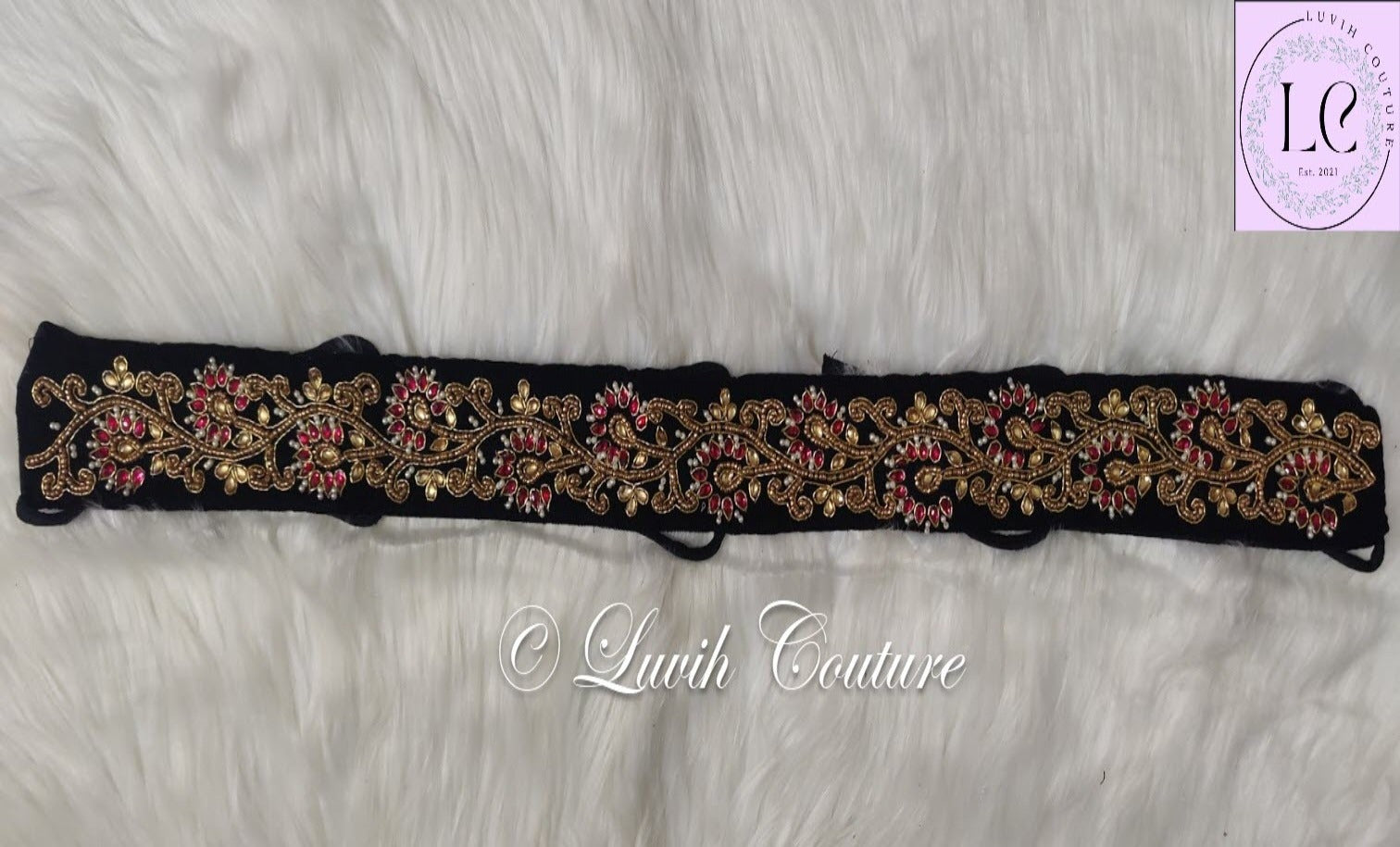 Flower Design Velvet Maggam work Jada for kids and women Luvih Couture