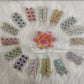 Designer Flower Alligator hair clips all colors round, Luvih Couture