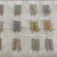 Designer flower shape alligator hair clips  all colors in rows, Luvih Couture