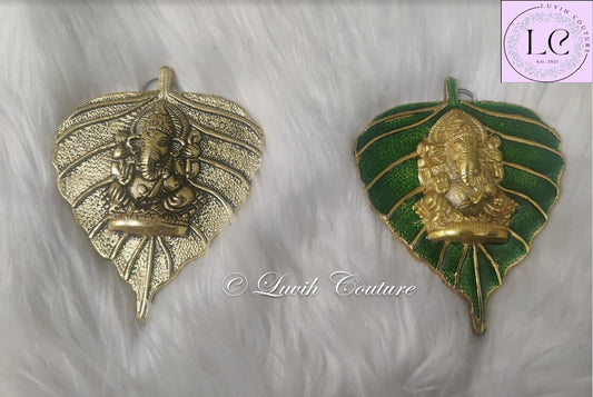 Ganesh Wall decor Gold and green Luvih Couture